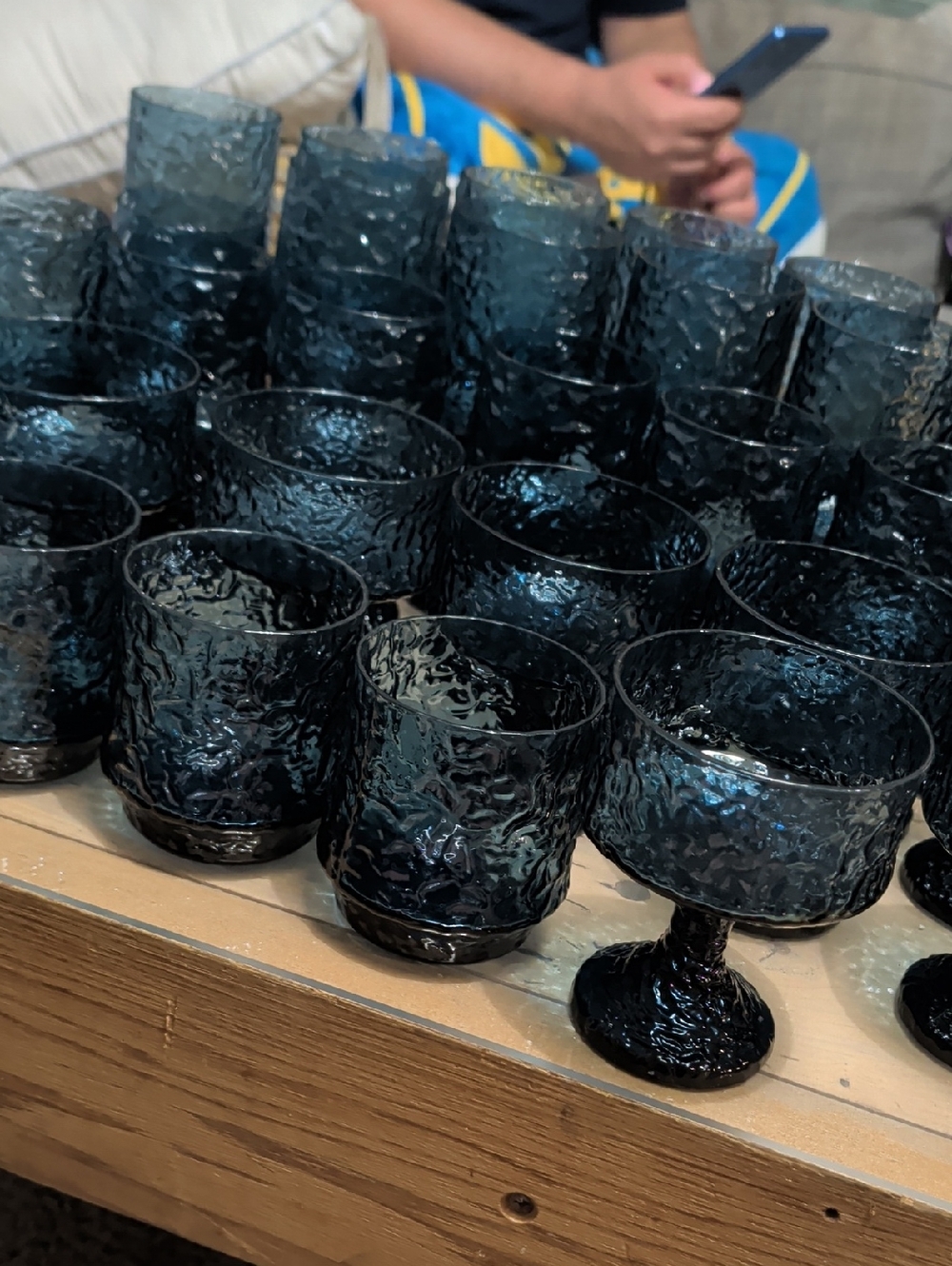 Lenox Blue Hand-Blown Crystal Glassware 35 pc. set